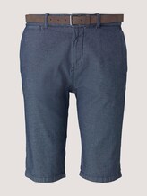 Strukturierte Josh Chino Shorts mit Gürtel - Männer - blue indigo structure Strukturierte Josh Chino Shorts mit Gürtel - Männer - blue indigo structure - 7 - TOM TAILOR