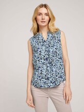 Ärmellose Bluse mit LENZING™ ECOVERO™ im Blumenmuster - Frauen - navy floral design Ärmellose Bluse mit LENZING™ ECOVERO™ im Blumenmuster - Frauen - navy floral design - 1 - TOM TAILOR