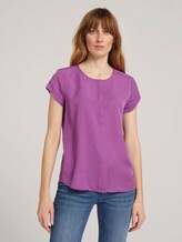 Kurzarmbluse mit Lyocell - Frauen - plum blossom lilac Kurzarmbluse mit Lyocell - Frauen - plum blossom lilac - 1 - TOM TAILOR
