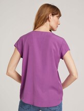 Kurzarmbluse mit Lyocell - Frauen - plum blossom lilac Kurzarmbluse mit Lyocell - Frauen - plum blossom lilac - 2 - TOM TAILOR