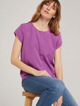 Kurzarmbluse mit Lyocell - Frauen - plum blossom lilac Kurzarmbluse mit Lyocell - Frauen - plum blossom lilac - 5 - TOM TAILOR