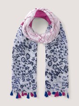 Gemusterter Schal mit Quasten - Frauen - plum blossom lilac Gemusterter Schal mit Quasten - Frauen - plum blossom lilac - 7 - TOM TAILOR