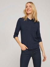 Hemdbluse aus Jersey - Frauen - Sky Captain Blue Hemdbluse aus Jersey - Frauen - Sky Captain Blue - 5 - TOM TAILOR