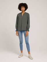 Oversized Bluse mit Ärmeldetail - Frauen - deep leaf green Oversized Bluse mit Ärmeldetail - Frauen - deep leaf green - 3 - Mine to five