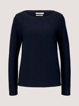 Strukturierter Pullover mit Bio-Baumwolle - Frauen - Sky Captain Blue Strukturierter Pullover mit Bio-Baumwolle - Frauen - Sky Captain Blue - 7 - TOM TAILOR