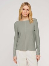 Strukturierter Pullover mit Bio-Baumwolle - Frauen - Prairie Grass Green Strukturierter Pullover mit Bio-Baumwolle - Frauen - Prairie Grass Green - 1 - TOM TAILOR
