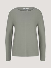 Strukturierter Pullover mit Bio-Baumwolle - Frauen - Prairie Grass Green Strukturierter Pullover mit Bio-Baumwolle - Frauen - Prairie Grass Green - 7 - TOM TAILOR