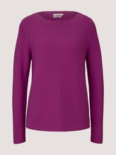 Strukturierter Pullover mit Bio-Baumwolle - Frauen - plum blossom lilac Strukturierter Pullover mit Bio-Baumwolle - Frauen - plum blossom lilac - 7 - TOM TAILOR