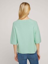 Strukturierter Pullover mit Bio-Baumwolle - Frauen - minty green Strukturierter Pullover mit Bio-Baumwolle - Frauen - minty green - 2 - TOM TAILOR