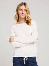 Feiner Strickpullover mit Linienstruktur - Frauen - Whisper White Feiner Strickpullover mit Linienstruktur - Frauen - Whisper White - 1 - TOM TAILOR