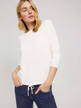 Feiner Strickpullover mit Linienstruktur - Frauen - Whisper White Feiner Strickpullover mit Linienstruktur - Frauen - Whisper White - 5 - TOM TAILOR