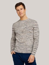 Sweatshirt in Melange-Optik - Männer - blue aqua white mouline Sweatshirt in Melange-Optik - Männer - blue aqua white mouline - 1 - TOM TAILOR