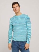 Sweatshirt in Melange-Optik - Männer - aqua yellow white mouline Sweatshirt in Melange-Optik - Männer - aqua yellow white mouline - 1 - TOM TAILOR