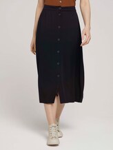 Midirock mit LENZING™ ECOVERO™ - Frauen - deep black Midirock mit LENZING™ ECOVERO™ - Frauen - deep black - 1 - TOM TAILOR Denim