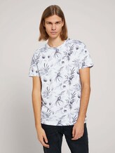 gemustertes T-Shirt mit Bio-Baumwolle - Männer - white navy thistle print gemustertes T-Shirt mit Bio-Baumwolle - Männer - white navy thistle print - 1 - TOM TAILOR Denim