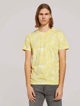 gemustertes T-Shirt mit Bio-Baumwolle - Männer - yellow white thistle print gemustertes T-Shirt mit Bio-Baumwolle - Männer - yellow white thistle print - 1 - TOM TAILOR Denim