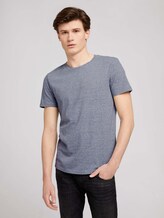 strukturiertes T-Shirt - Männer - Dark Blue Stripe strukturiertes T-Shirt - Männer - Dark Blue Stripe - 1 - TOM TAILOR Denim