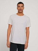 strukturiertes T-Shirt - Männer - fog beige thin yarn dye stripe strukturiertes T-Shirt - Männer - fog beige thin yarn dye stripe - 1 - TOM TAILOR Denim