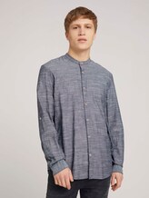 Gestreiftes Hemd mit Stehkragen - Männer - Navy Chambray Gestreiftes Hemd mit Stehkragen - Männer - Navy Chambray - 1 - TOM TAILOR Denim