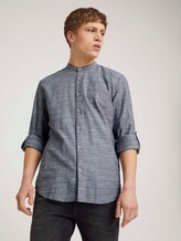 Gestreiftes Hemd mit Stehkragen - Männer - Navy Chambray Gestreiftes Hemd mit Stehkragen - Männer - Navy Chambray - 5 - TOM TAILOR Denim