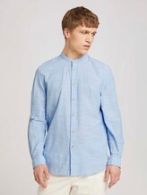 Gestreiftes Hemd mit Stehkragen - Männer - light blue white chambray Gestreiftes Hemd mit Stehkragen - Männer - light blue white chambray - 1 - TOM TAILOR Denim
