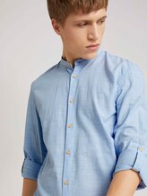 Gestreiftes Hemd mit Stehkragen - Männer - light blue white chambray Gestreiftes Hemd mit Stehkragen - Männer - light blue white chambray - 9 - TOM TAILOR Denim