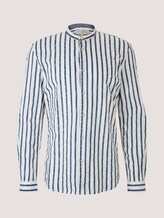 Gestreiftes Hemd mit Stehkragen - Männer - white blue shredded stripe Gestreiftes Hemd mit Stehkragen - Männer - white blue shredded stripe - 7 - TOM TAILOR Denim