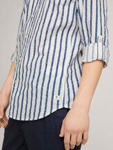 Gestreiftes Hemd mit Stehkragen - Männer - white blue shredded stripe Gestreiftes Hemd mit Stehkragen - Männer - white blue shredded stripe - 9 - TOM TAILOR Denim