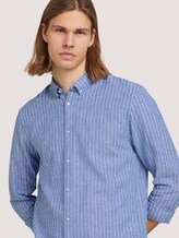Gestreiftes Hemd mit Leinen - Männer - blue white linen stripe Gestreiftes Hemd mit Leinen - Männer - blue white linen stripe - 9 - TOM TAILOR Denim