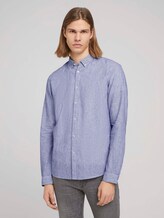 Gestreiftes Hemd mit Leinen - Männer - navy white small stripe Gestreiftes Hemd mit Leinen - Männer - navy white small stripe - 1 - TOM TAILOR Denim