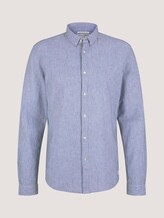 Gestreiftes Hemd mit Leinen - Männer - navy white small stripe Gestreiftes Hemd mit Leinen - Männer - navy white small stripe - 7 - TOM TAILOR Denim