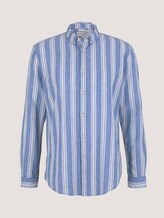 Gestreiftes Hemd mit Leinen - Männer - olive blue big stripe Gestreiftes Hemd mit Leinen - Männer - olive blue big stripe - 7 - TOM TAILOR Denim