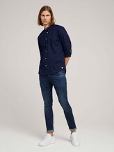 Stehkragenhemd mit Leinen - Männer - Sky Captain Blue Stehkragenhemd mit Leinen - Männer - Sky Captain Blue - 3 - TOM TAILOR Denim