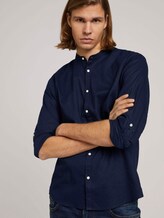Stehkragenhemd mit Leinen - Männer - Sky Captain Blue Stehkragenhemd mit Leinen - Männer - Sky Captain Blue - 5 - TOM TAILOR Denim