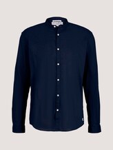 Stehkragenhemd mit Leinen - Männer - Sky Captain Blue Stehkragenhemd mit Leinen - Männer - Sky Captain Blue - 7 - TOM TAILOR Denim