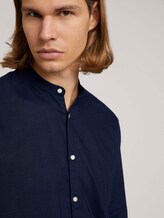 Stehkragenhemd mit Leinen - Männer - Sky Captain Blue Stehkragenhemd mit Leinen - Männer - Sky Captain Blue - 9 - TOM TAILOR Denim