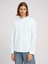 Stehkragenhemd mit Leinen - Männer - White Stehkragenhemd mit Leinen - Männer - White - 1 - TOM TAILOR Denim