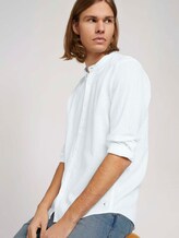 Stehkragenhemd mit Leinen - Männer - White Stehkragenhemd mit Leinen - Männer - White - 5 - TOM TAILOR Denim