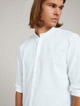 Stehkragenhemd mit Leinen - Männer - White Stehkragenhemd mit Leinen - Männer - White - 9 - TOM TAILOR Denim