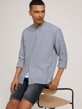Stehkragenhemd mit Leinen - Männer - olive white chambray Stehkragenhemd mit Leinen - Männer - olive white chambray - 5 - TOM TAILOR Denim