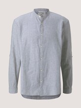 Stehkragenhemd mit Leinen - Männer - olive white chambray Stehkragenhemd mit Leinen - Männer - olive white chambray - 7 - TOM TAILOR Denim