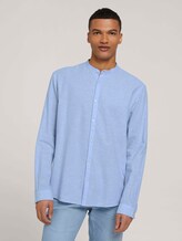 Stehkragenhemd mit Leinen - Männer - light blue white chambray Stehkragenhemd mit Leinen - Männer - light blue white chambray - 1 - TOM TAILOR Denim