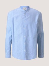 Stehkragenhemd mit Leinen - Männer - light blue white chambray Stehkragenhemd mit Leinen - Männer - light blue white chambray - 7 - TOM TAILOR Denim