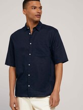 Lockeres Kurzarmhemd mit Leinen - Männer - Sky Captain Blue Lockeres Kurzarmhemd mit Leinen - Männer - Sky Captain Blue - 5 - TOM TAILOR Denim