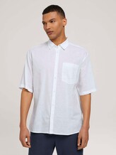 Lockeres Kurzarmhemd mit Leinen - Männer - White Lockeres Kurzarmhemd mit Leinen - Männer - White - 1 - TOM TAILOR Denim