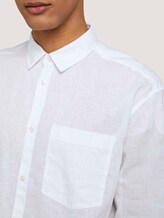 Lockeres Kurzarmhemd mit Leinen - Männer - White Lockeres Kurzarmhemd mit Leinen - Männer - White - 9 - TOM TAILOR Denim