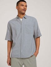 Lockeres Kurzarmhemd mit Leinen - Männer - olive white chambray Lockeres Kurzarmhemd mit Leinen - Männer - olive white chambray - 5 - TOM TAILOR Denim