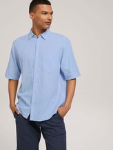 Lockeres Kurzarmhemd mit Leinen - Männer - light blue white chambray Lockeres Kurzarmhemd mit Leinen - Männer - light blue white chambray - 5 - TOM TAILOR Denim