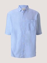 Lockeres Kurzarmhemd mit Leinen - Männer - light blue white chambray Lockeres Kurzarmhemd mit Leinen - Männer - light blue white chambray - 7 - TOM TAILOR Denim