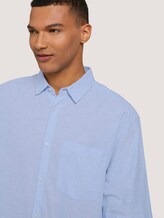 Lockeres Kurzarmhemd mit Leinen - Männer - light blue white chambray Lockeres Kurzarmhemd mit Leinen - Männer - light blue white chambray - 9 - TOM TAILOR Denim